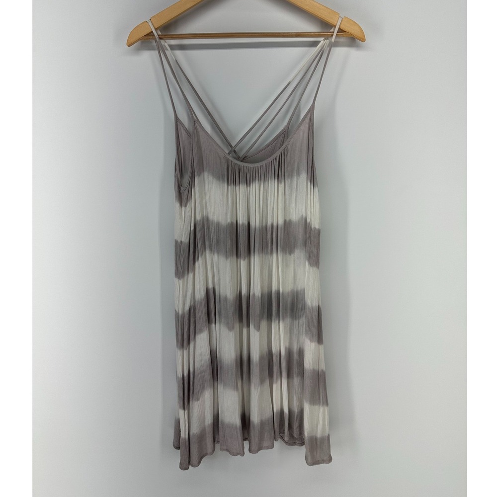Elan Tank Top Womens XS Gray White Tie Dye Strappy Boho Flowy Cami N-BGT5313